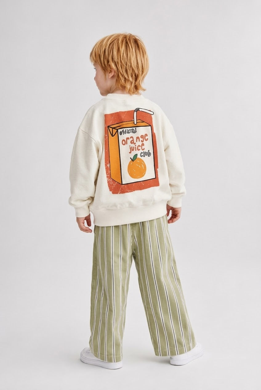 Sweatshirt & Striped Pants Set