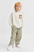 Sweatshirt & Striped Pants Set